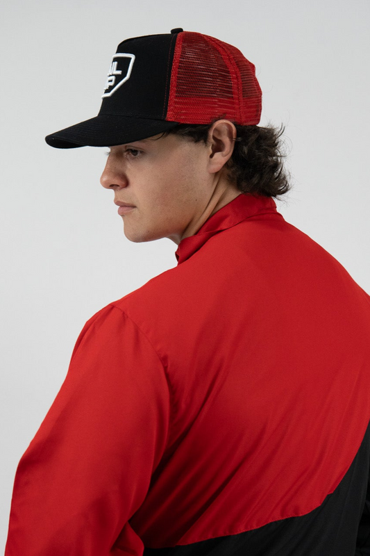 CHAOS RED PLUG TRUCKER HAT