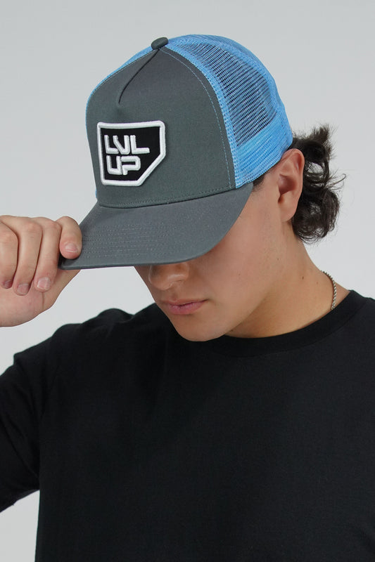 ETHER BLUE PLUG TRUCKER HAT