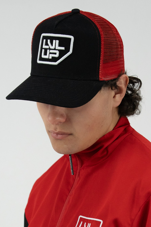 CHAOS RED PLUG TRUCKER HAT